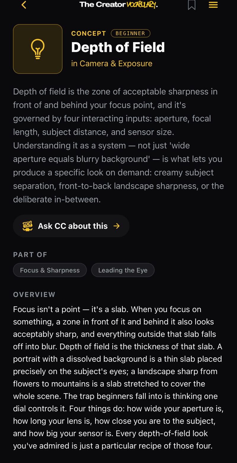 The Golden Hour entry in the app